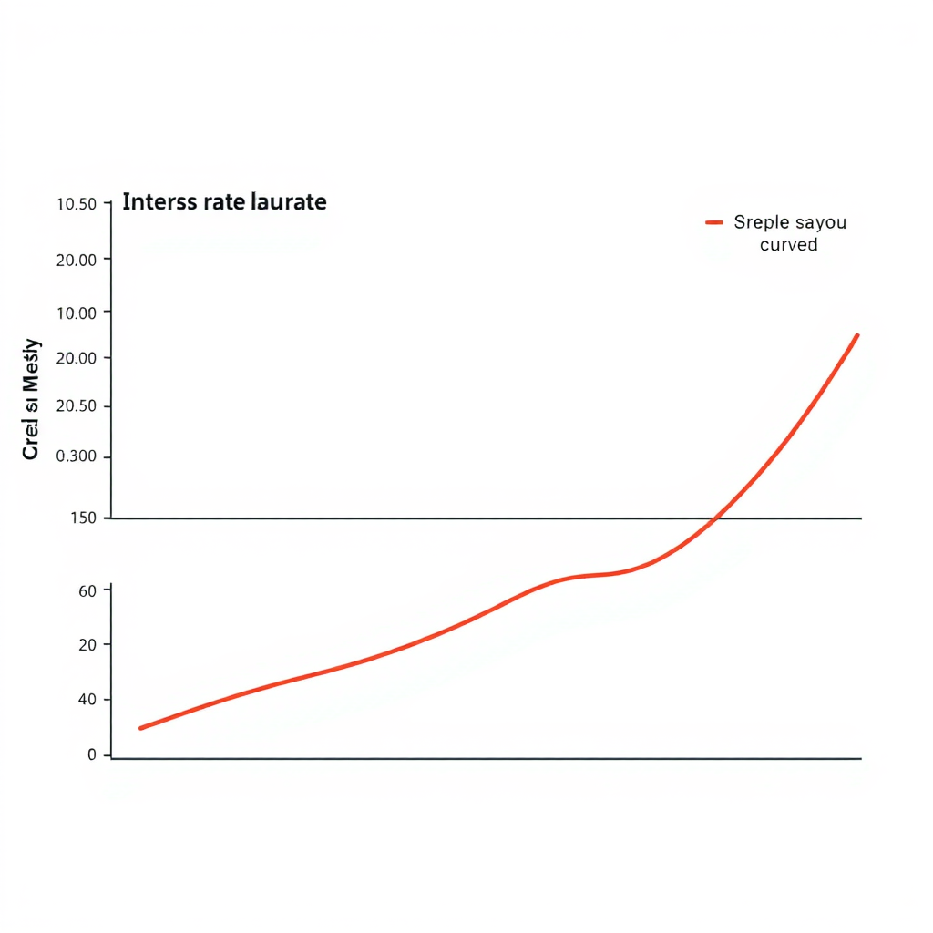 Graphique d'analyse financière montrant l'évolution des taux d'intérêt et des mensualités de crédit avec des courbes descendantes illustrant les économies potentielles